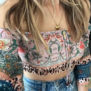 Floral Off-Shoulder Crop Top